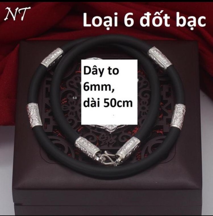 Dây cao su bọc bạc để đeo mặt dây