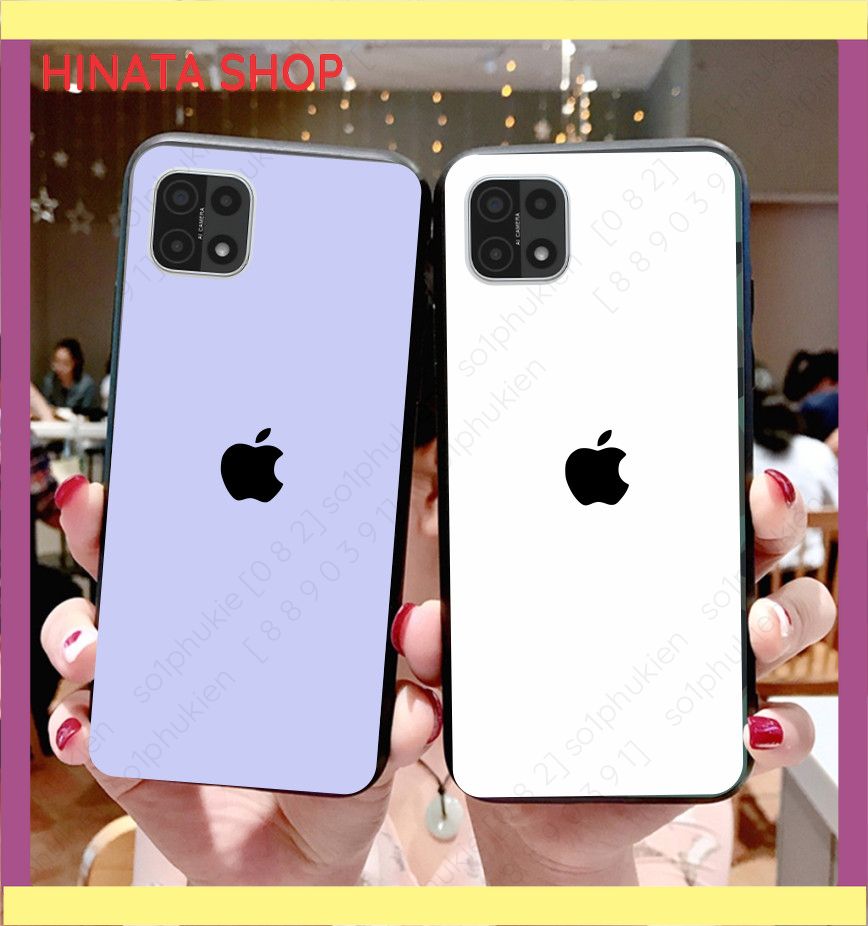 Ốp lưng Oppo A15 / A15S giả iPhone mặt lưng ép kính chống bể