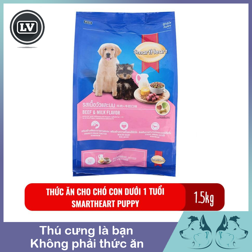 Thức ăn cho chó con dưới 1 tuổi Smartheart Puppy 1.5 kg - Thức ăn Smartheart cho chó con