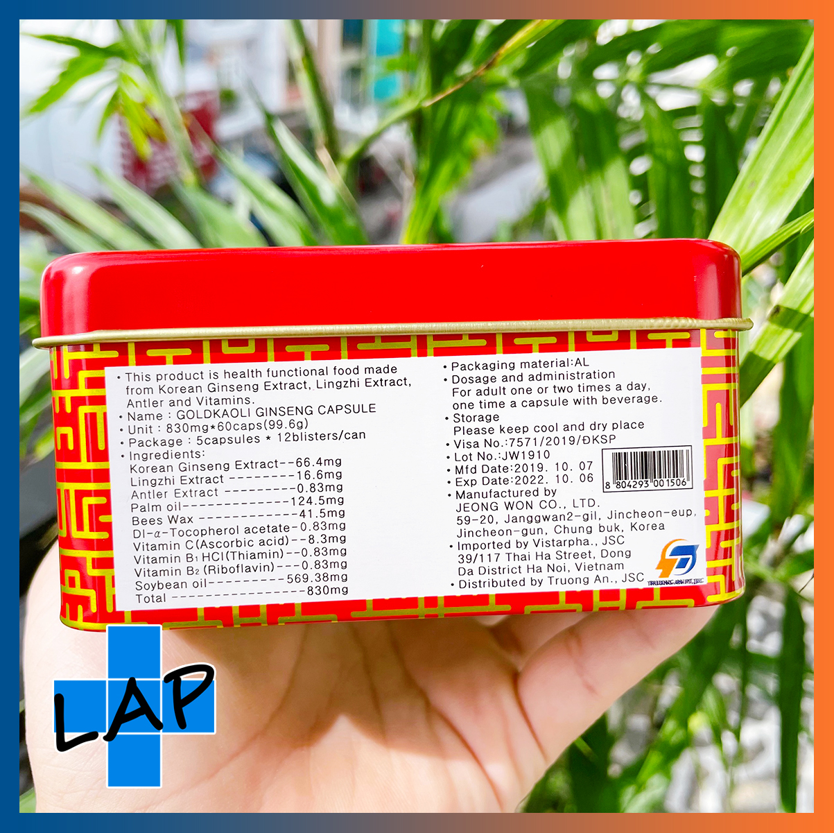 GOLD KAOLI GINSENG (Hàng nhập khẩu) - Viên nhân sâm Hàn Quốc.