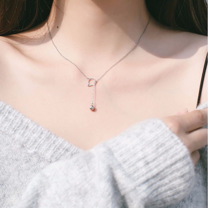 Dây chuyền bạc chuông mèo mắt xích ulzzang dây dài 40+5 cm