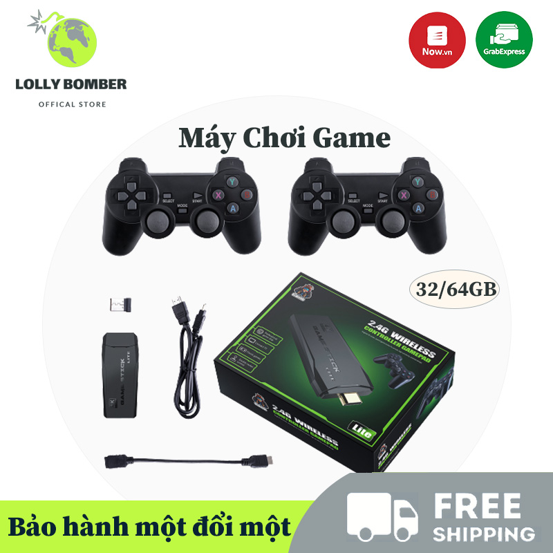 Máy Chơi Game 4 Nút,Máy Chơi Game Stick Không Dây cao cấp,Tay cầm chơi game,HDMI 3000+/10000+ Trò Chơi, Kết nối HDMI, 4K kết nối với ti vi, máy tính Tặng kèm thẻ nhớ TF 32Gb/64Gb