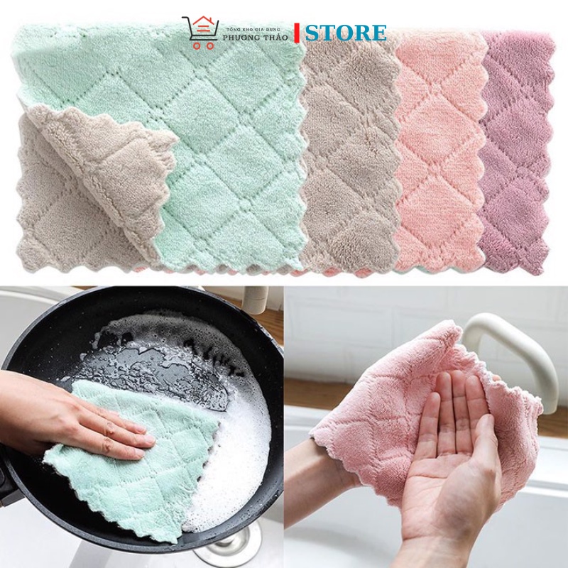 [RẺ VÔ ĐỊCH] SÉT KHĂN LAU CHÙI 2 MẶT SIÊU THẤM HÚT ĐA NĂNG