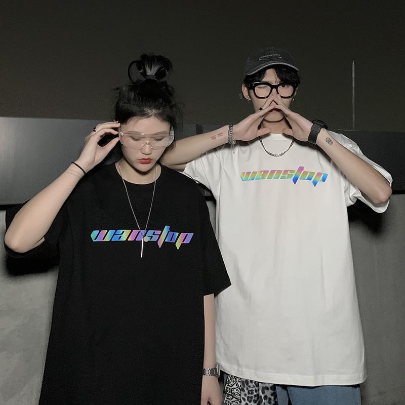 Áo thun phản quang wanstop phom rộng unisex, haihaishop, ken t-shirt