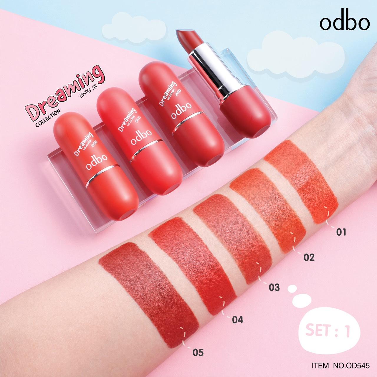 [Odbo] Set son thỏi 5 cây Odbo Dreaming Lipstick Thái Lan