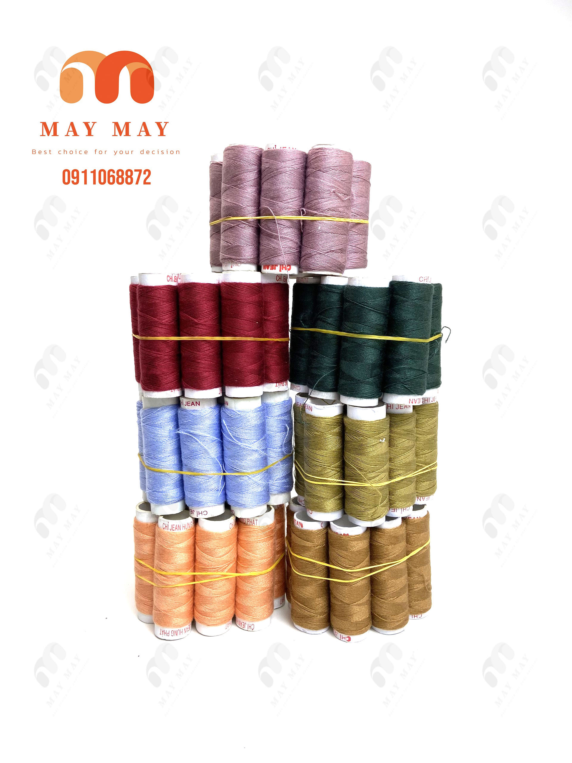 Chỉ may quần jean - Combo 10 ống chỉ jean