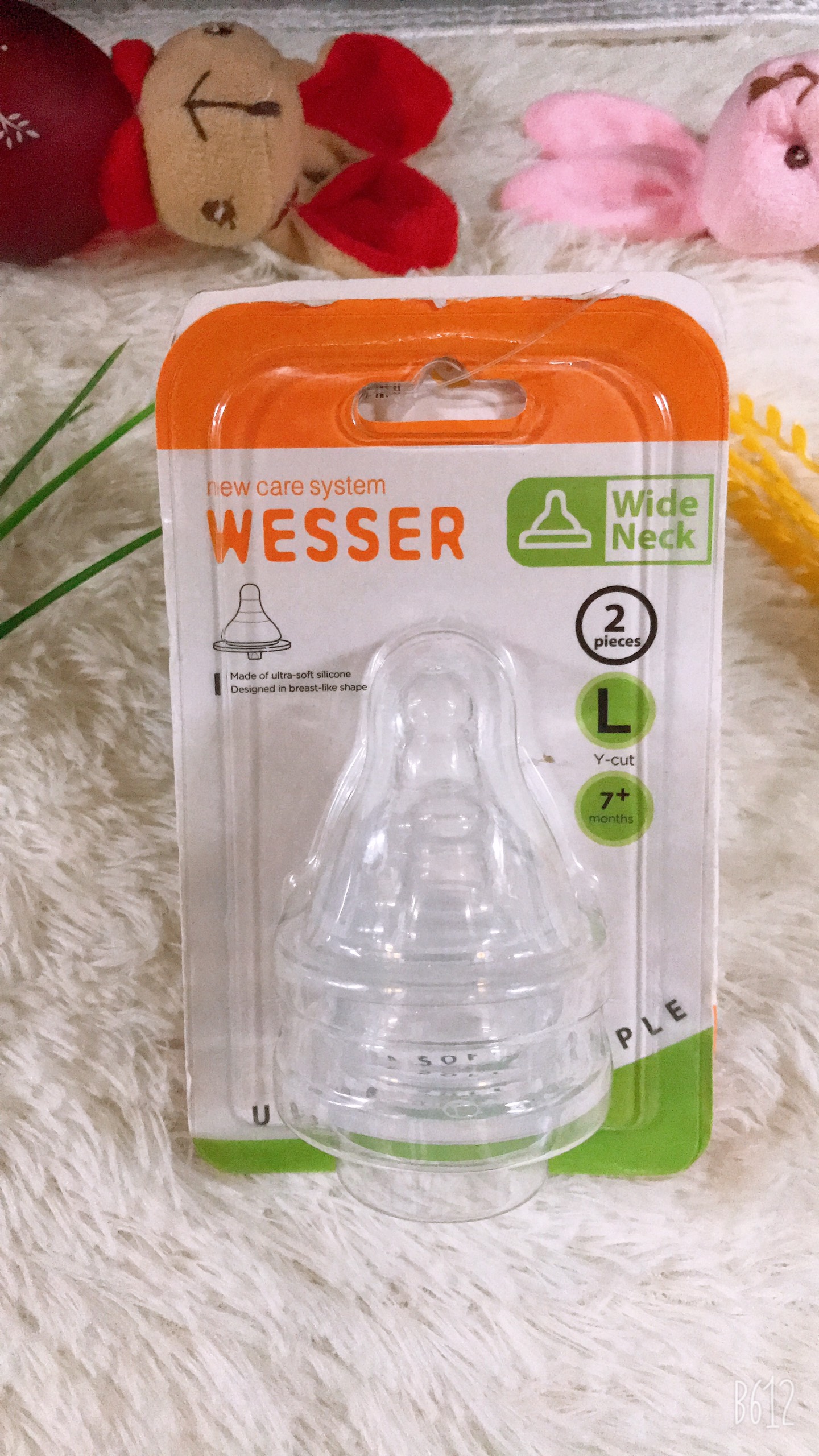 (Vỉ 2 Cái) Núm Vú Bình Sữa Cổ Rộng Wesser Size S/M/L
