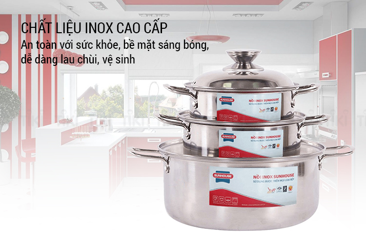 SUNHOUSE 1 bottom stainless steel cookware set SH224 (NEW)