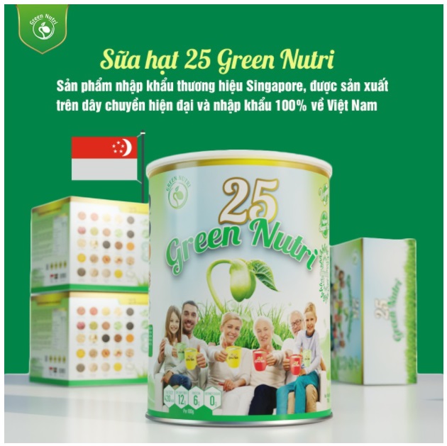 Sữa hạt dinh dưỡng 25 Green Nutri Singapore (Lon 750g) [Nhập khẩu 100%][Freeship]
