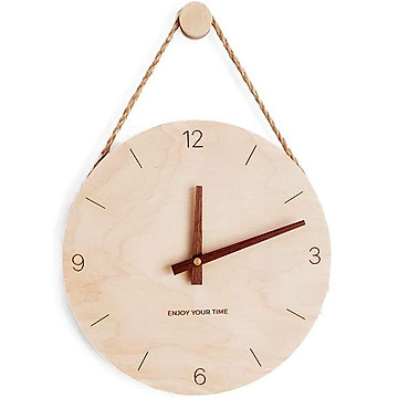 Đồng hồ d&acirc;y treo tường si&ecirc;u dễ thương - Đồng hồ gỗ treo tường hiện đại - Qu&agrave; tặng gỗ Handmade