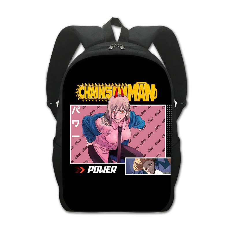 New chainsaw man anime school bag chainsaw man creative polyester comfortable backpack