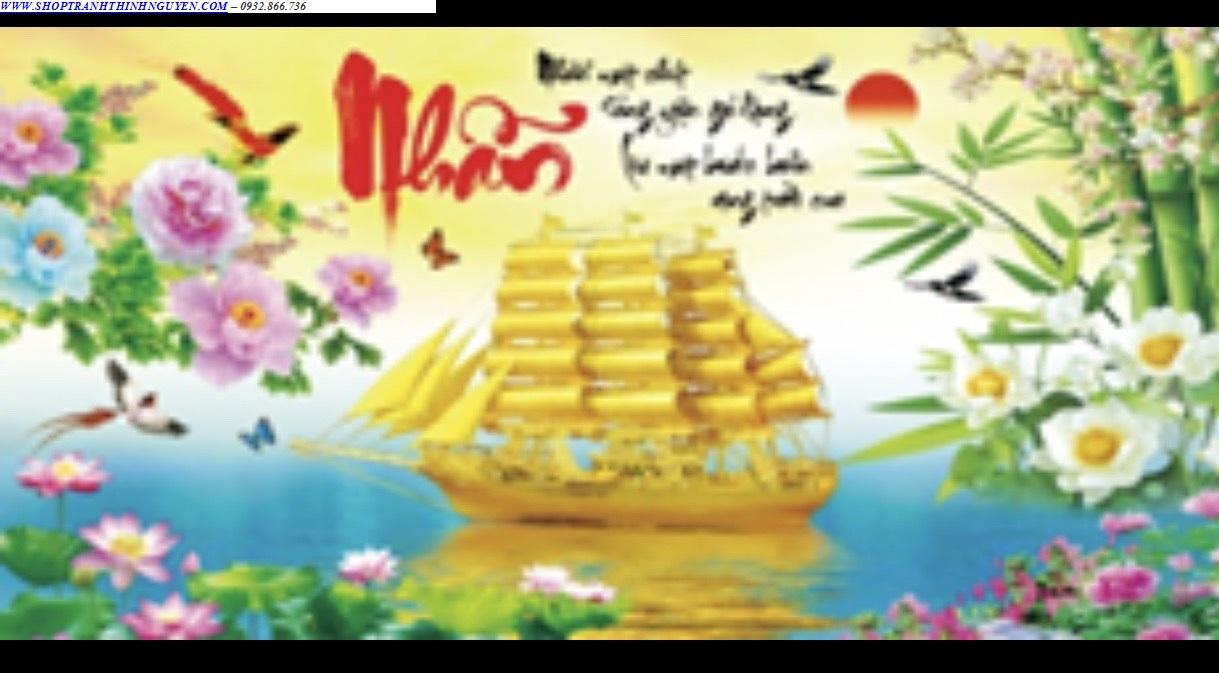 Tranh đính đá chữ Nhẫn (chưa đính)-YN5442