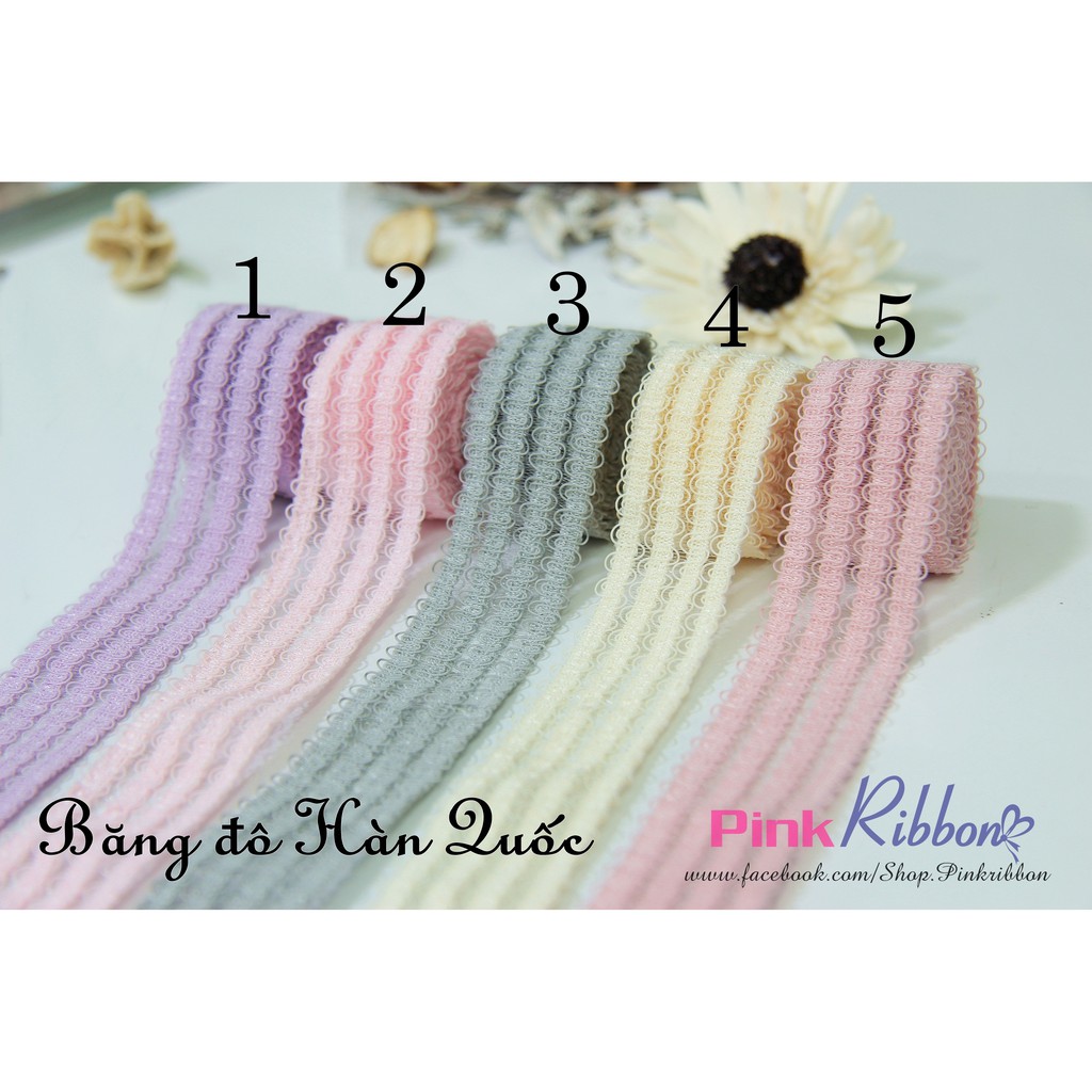 Thun băng đô sọc hàn quốc - cuộn 2m