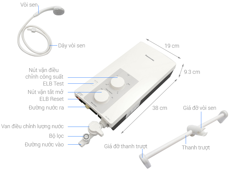 MÁY TẮM NÓNG Panasonic DH-3RL2VH