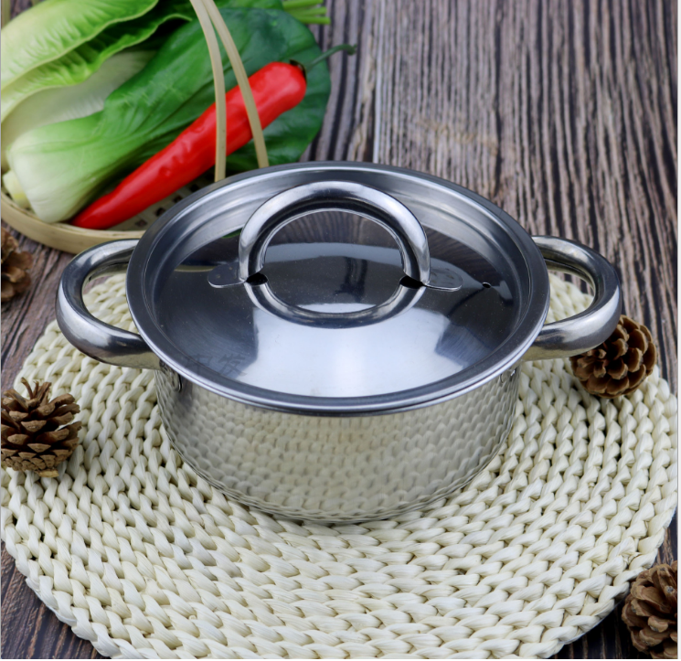 Nồi Inox Cao Cấp 2 Quai -  Nắp Inox Đường kính 18cm. Inox Cao Cấp, Dày, Thiết Kế Nhỏ Gọn, Có Tay Cầm Cách Nhiệt. Phù Hợp Với Mọi Không Gian Bếp