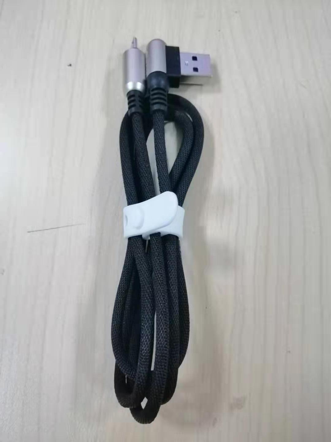 Cáp sạc Android dây vải chân USB vuông góc 90 độ