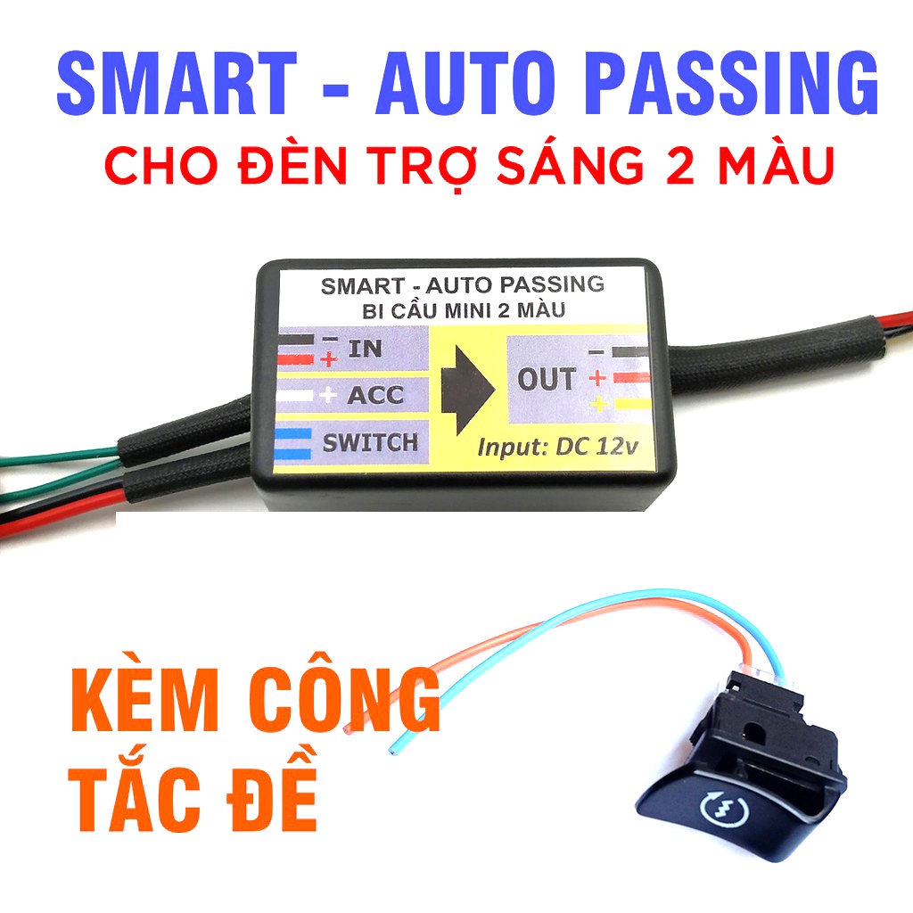 Mạch Passing Tự Động Cho Đèn Trợ Sáng Mini Bi Cầu Xe Máy – Auto Passing Nháy Đá Pha Cảnh Báo An Toàn