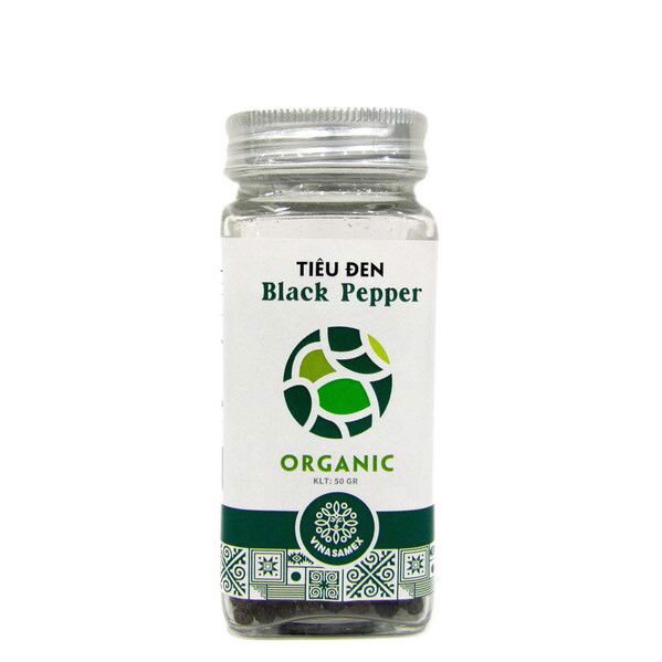 [Hoàn Tiền 15%]Tiêu hạt hữu cơ Vinasamex Organic Pepper 50g