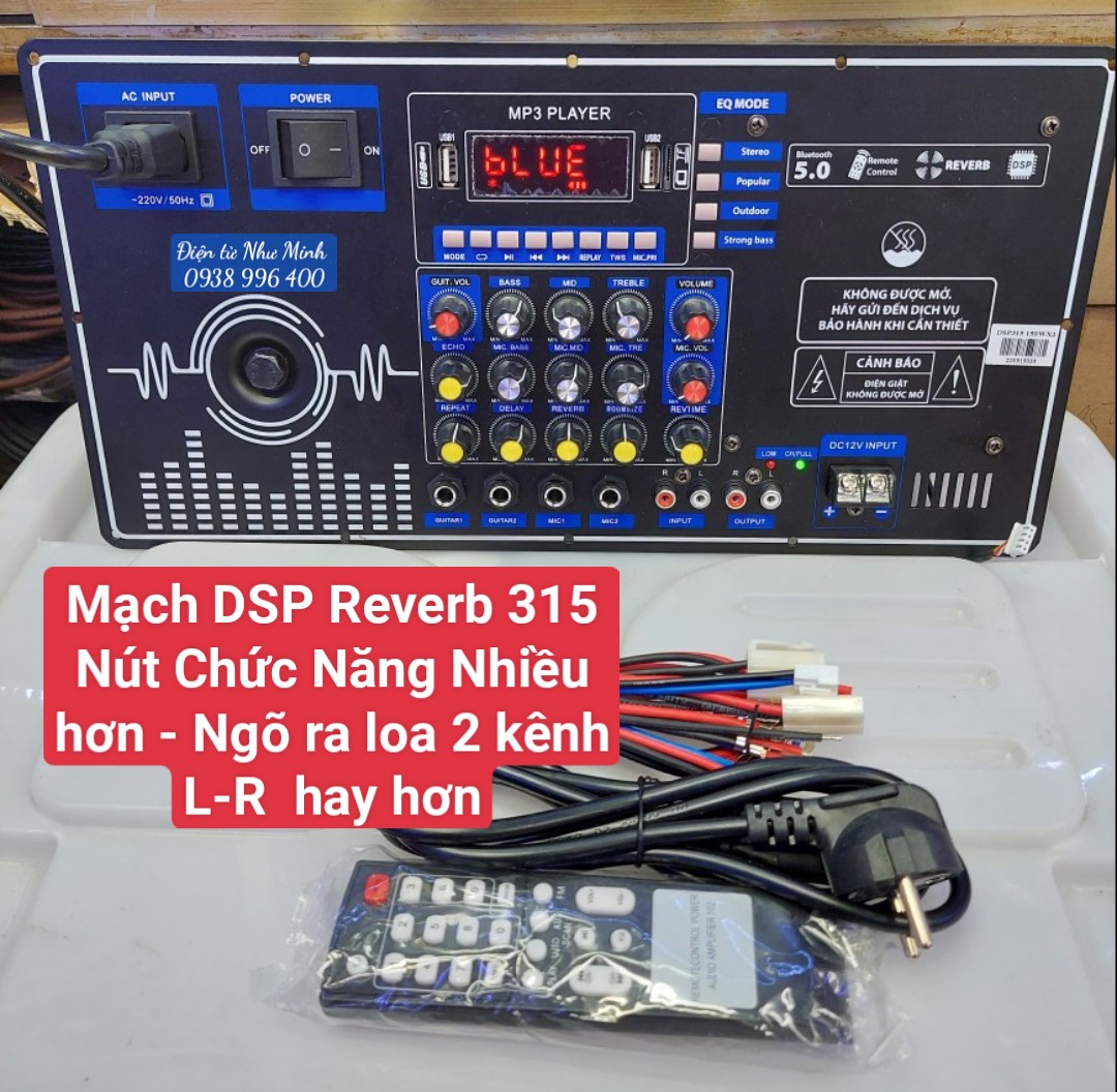 Mạch loa kéo dsp-315 2 kênh stereo 500w dùng cho thùng bass 4 tấc đôi cực hay