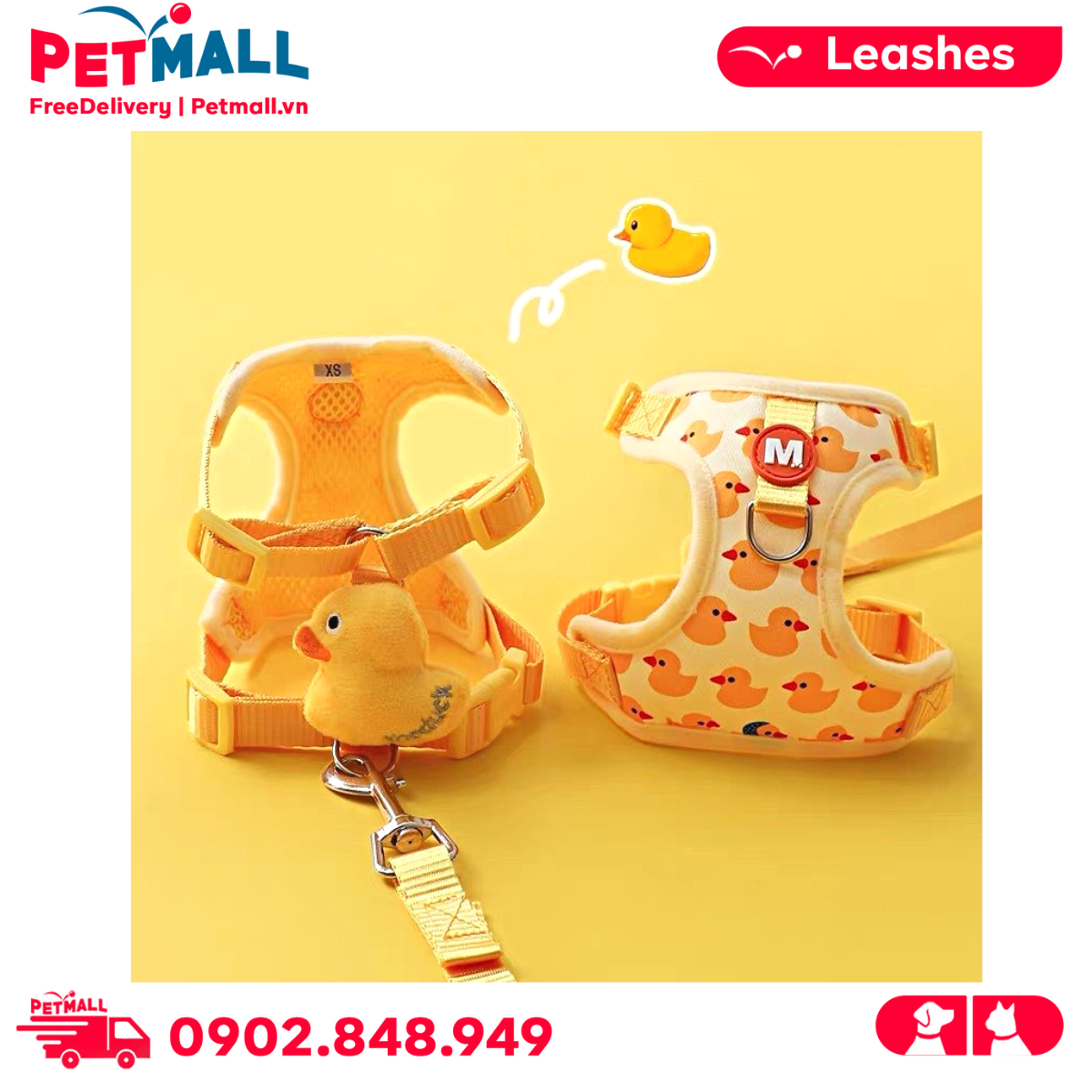 Set yếm + dây dắt SONICE Bechon Duck Petmall