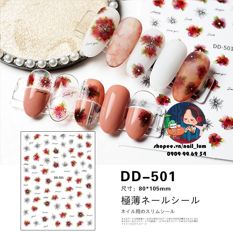 [HCM][Video Thực Tế] Nail Sticker Dán Móng Tay - Bộ Sưu Tập Cánh Hoa