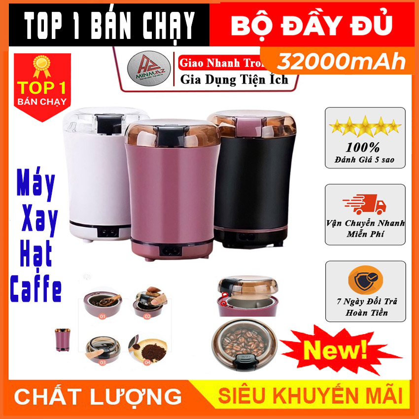 Máy nghiền hạt mini đa năng - Máy xay bột siêu mịn siêu tốc - Xay ngũ cốc, xay cafe, xay gạo, xay hạt khô
