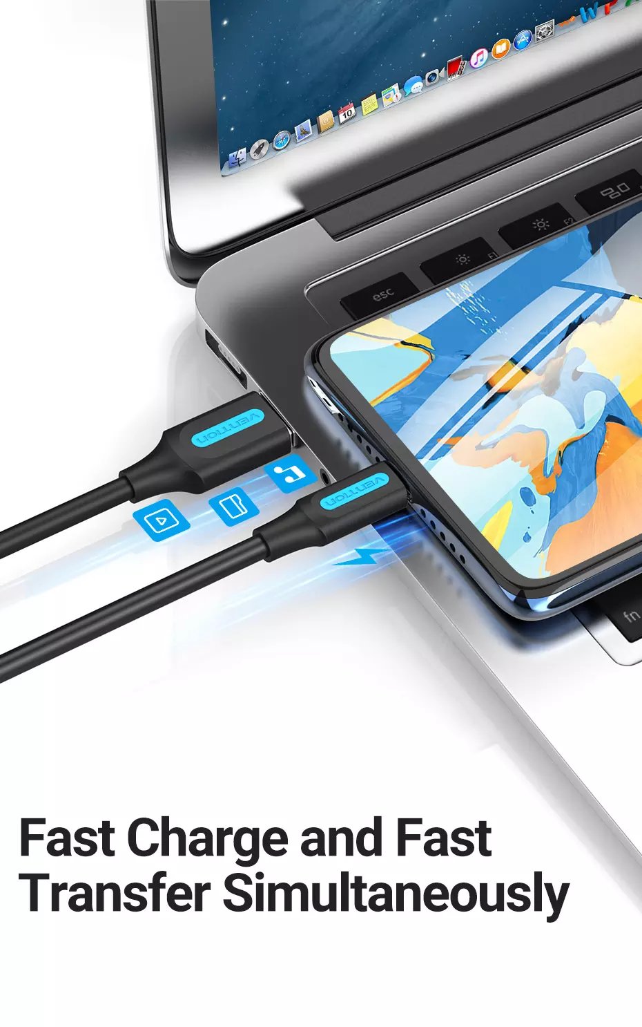 Vention dây sạc nhanh Micro USB 3A Fast Charging USB Data Cable For Samsung S7 Xiaomi Redmi Note 5 Pro Android Mobile Phone Data Cable cáp sạc nhanh Micro USB 1.5M