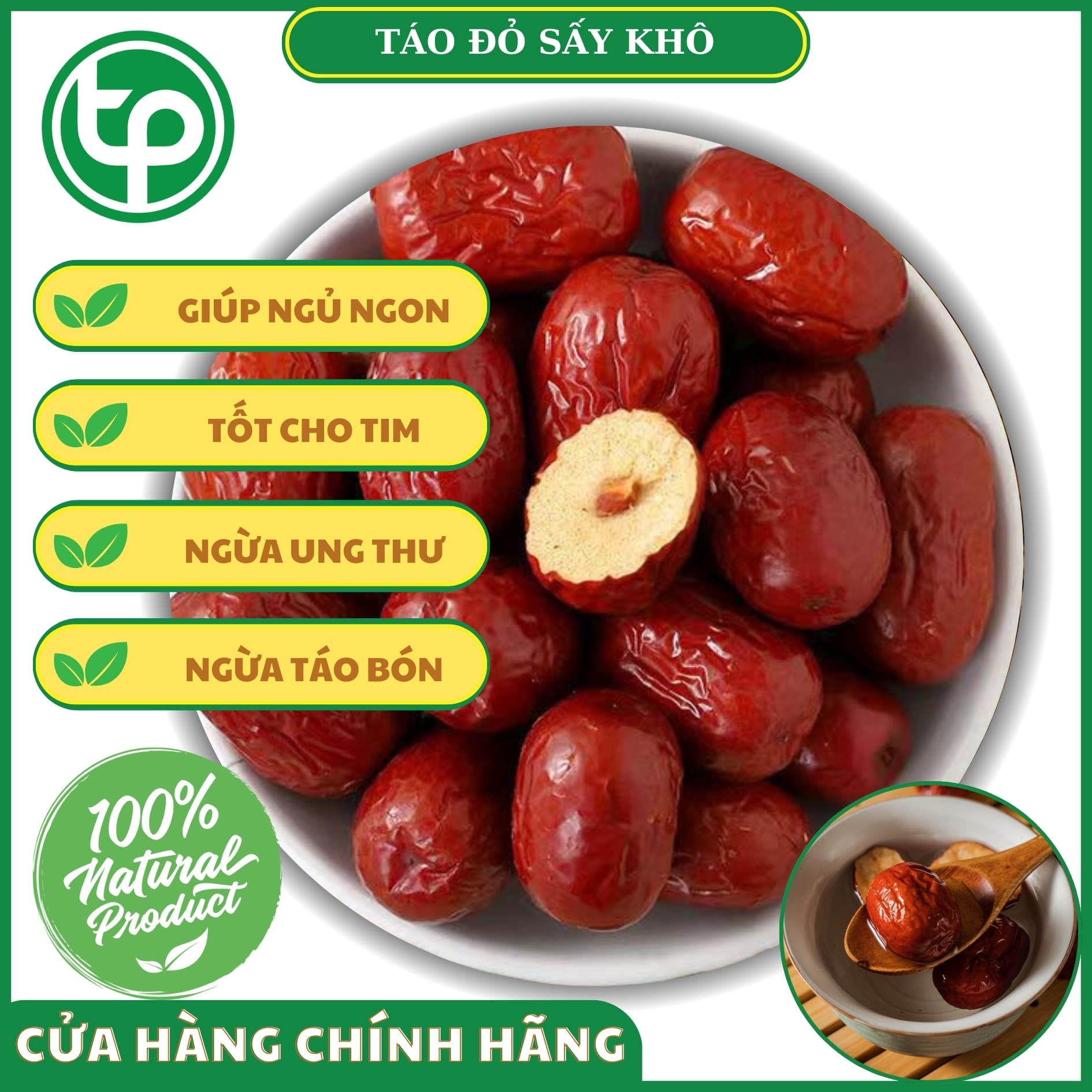Táo đỏ sấy khô 100g - Tấn Phát