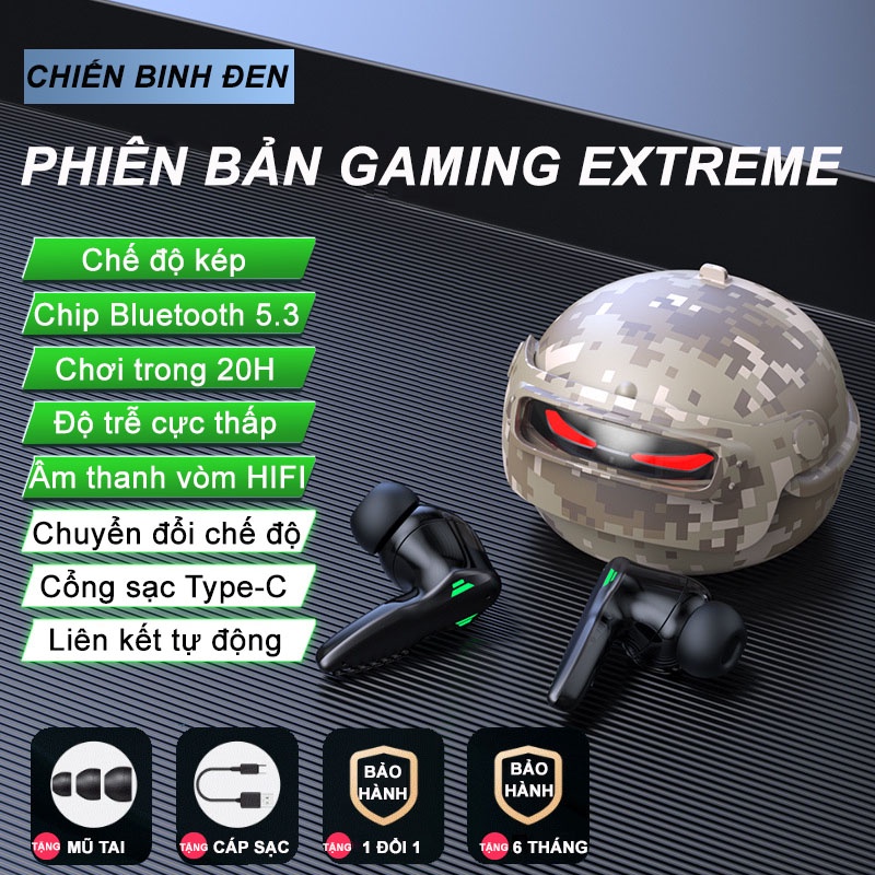 Tai Nghe Gaming H03 Bluetooth 5.3 TWS Tai Nghe Chơi Game Không Dây Có Mic Tai Nghe Nhét Tai Mũ 3 - Độ Trễ Cực Thấp