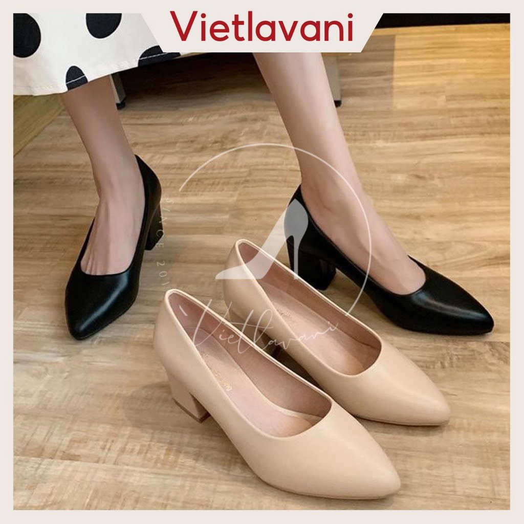 Giày cao gót vuông 5 phân Mã LHMTC2