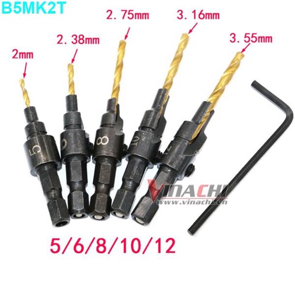 Bộ 5 mũi khoan 2 tầng