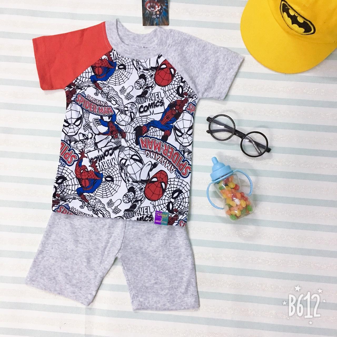 [HCM]Bộ đồ bozip bé trai spiderman người nhện (kèm bảng size hình cuối)