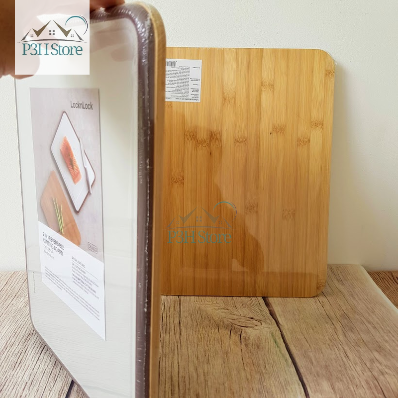 Thớt 2 mặt gỗ và nhựa kháng khuẩn Lock&Lock nhiều size chọn lựa