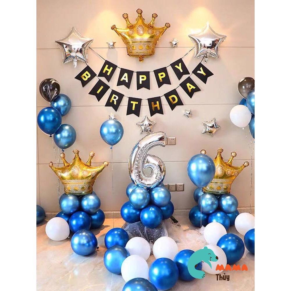 Set bóng sinh nhật tone xanh siêu sang