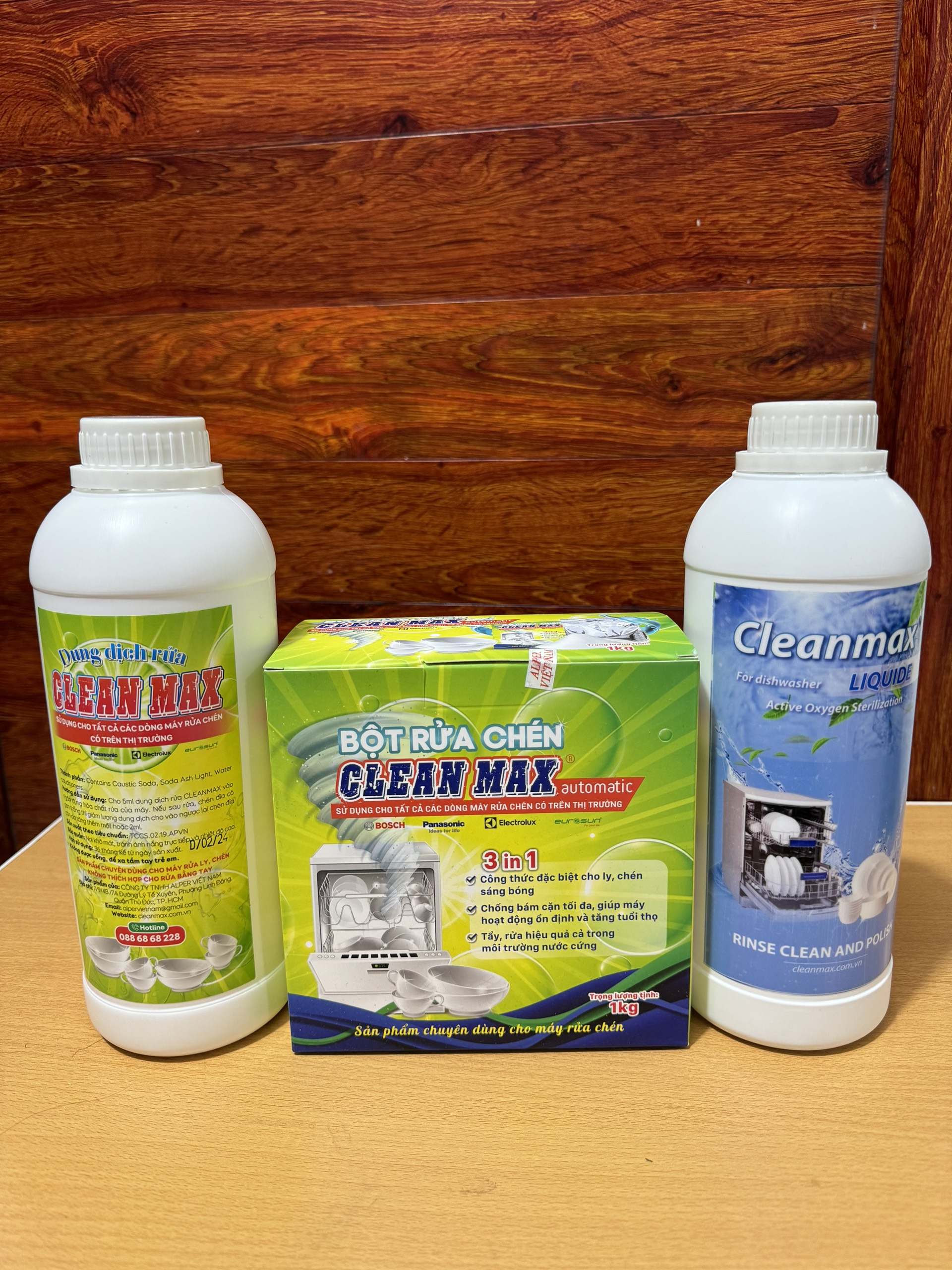 Combo bộ 3 sản phẩm dùng cho máy rửa chén bát CLEAN MAX