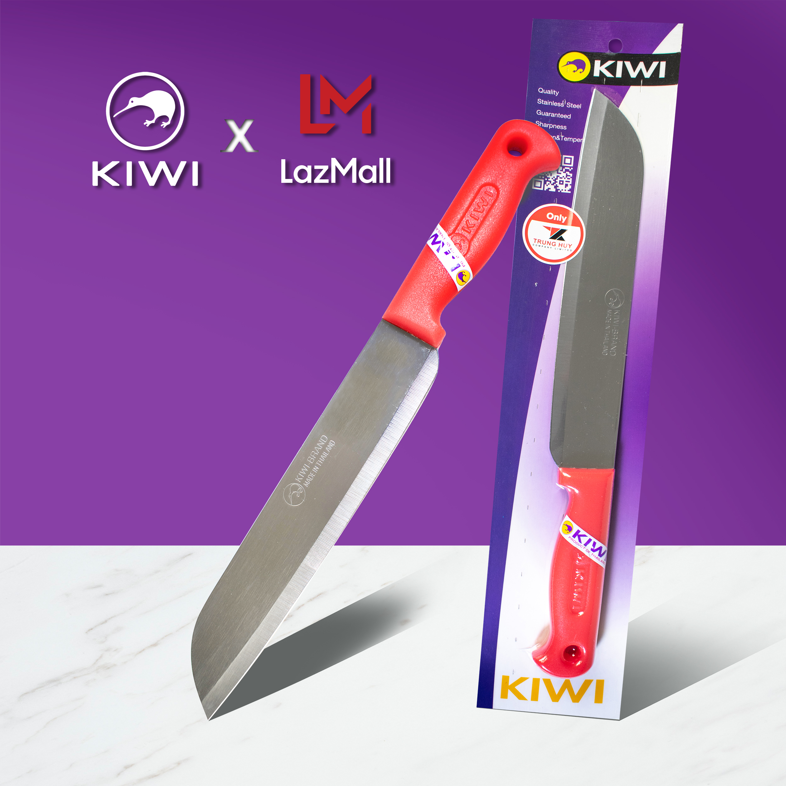 Dao nhà bếp Java 9" cán nhựa đỏ Kiwi Thái Lan - R479