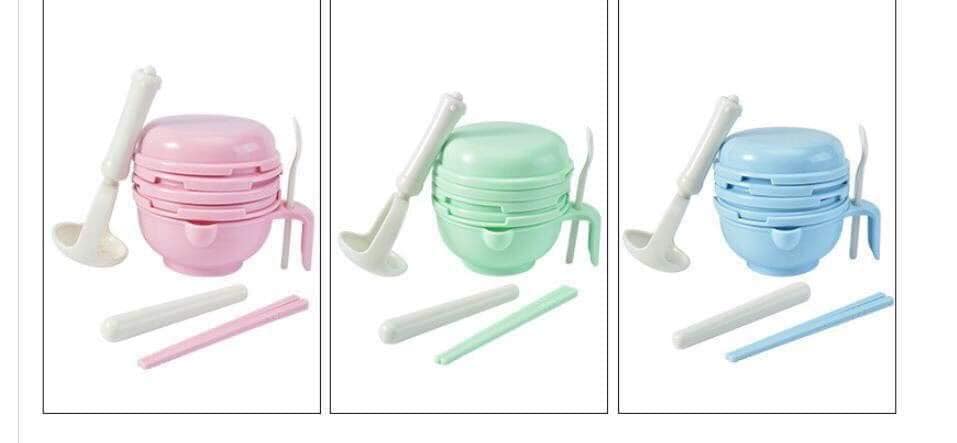 Bộ chế biến đồ ăn dặm kiểu Nhật 9 dụng cụ