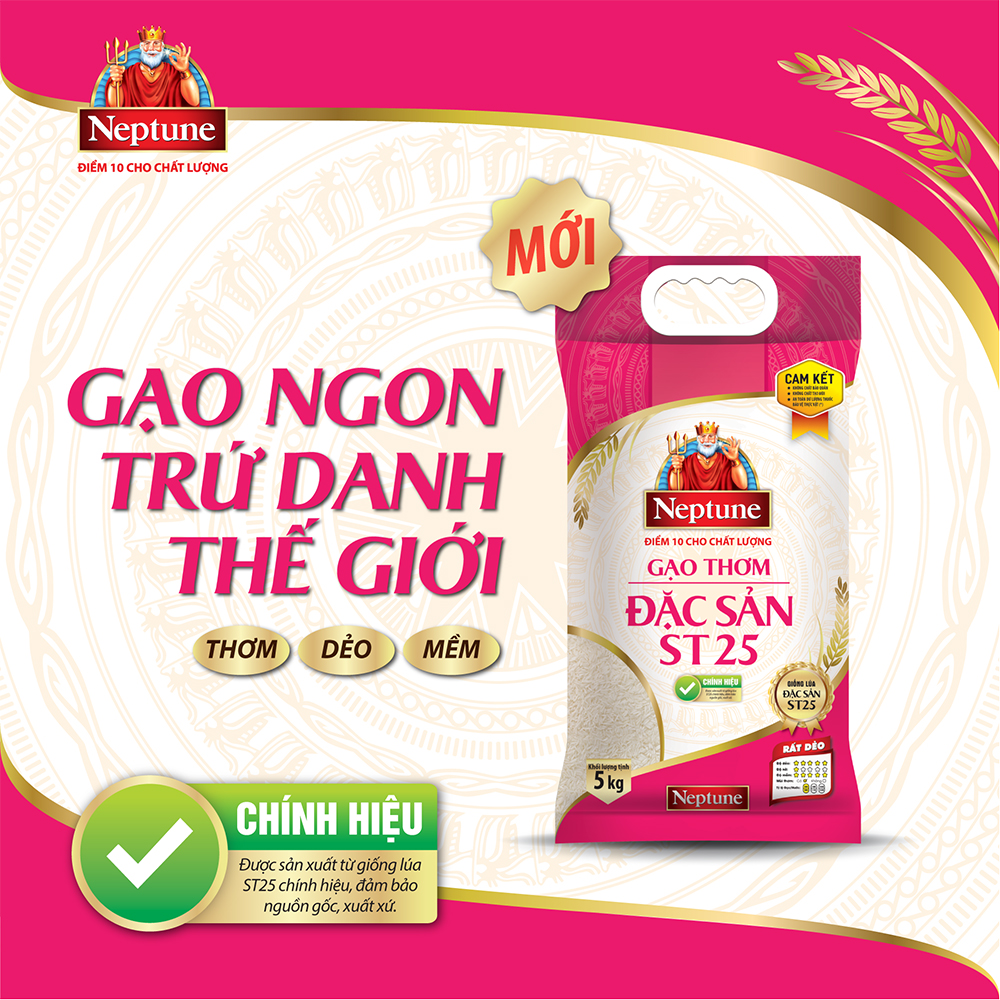 [HCM][5KG] Gạo Thơm Đặc Sản Neptune ST25