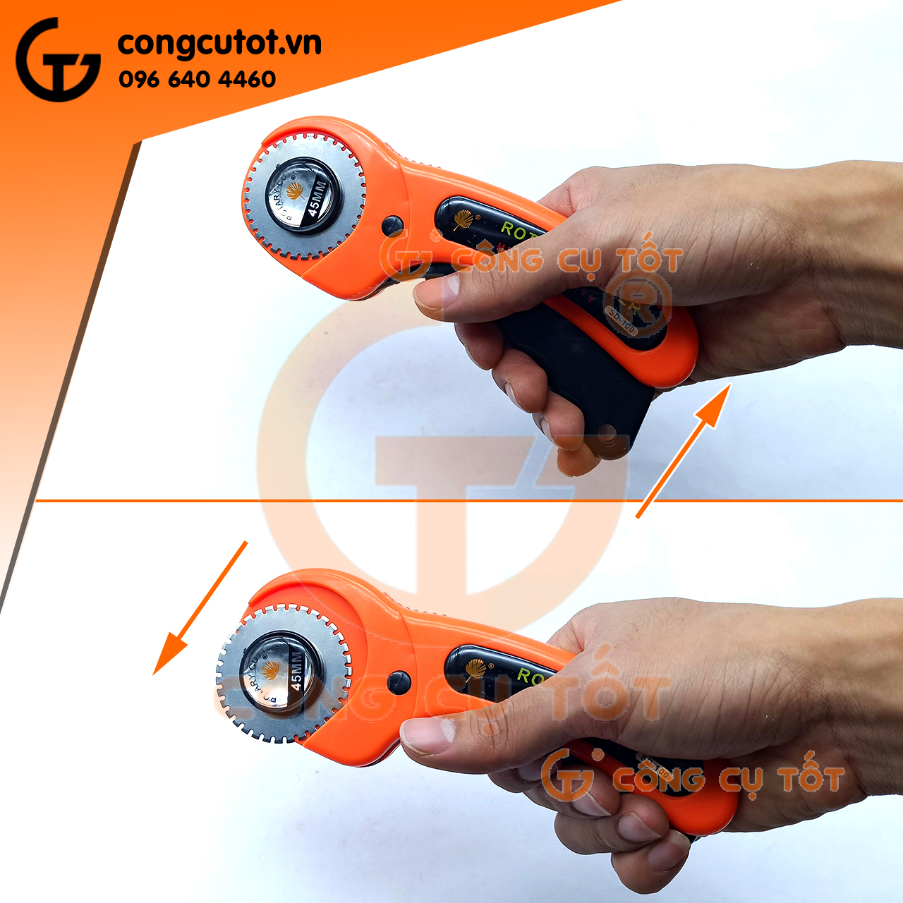 Dao cắt lưỡi tròn cán cong 45mm răng cưa