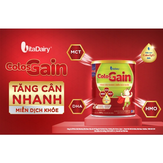 [Có Mã QR] Sữa bột Colos Gain 1+ (800g)