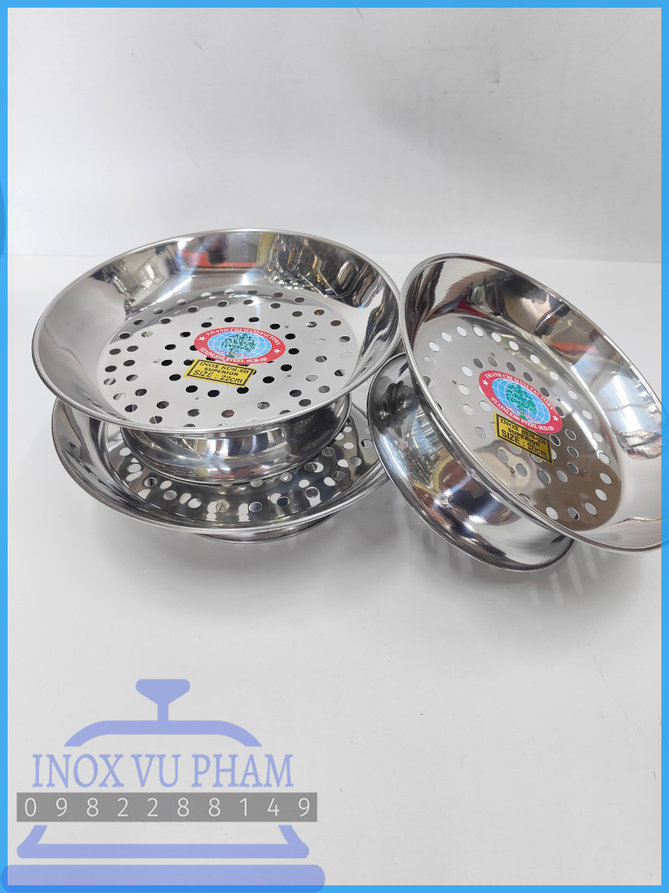 Dĩa Hấp / Xửng Hấp Inox Cách Thủy TC nhiều kích thước (Ảnh shop tự chụp)