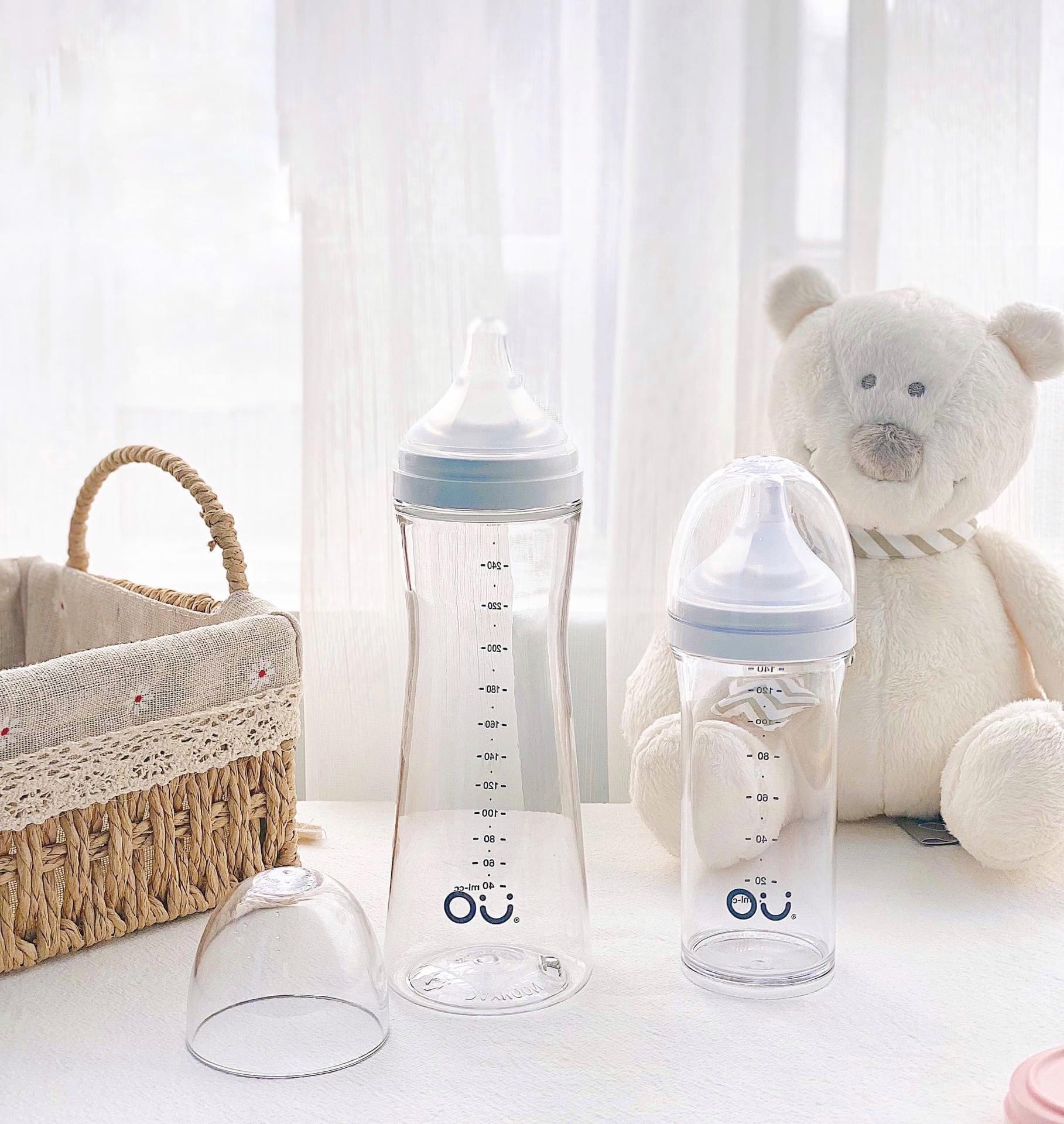 Bình sữa ou:wish nội địa hàn/ bình bú ou:wish chính hãng, dung tích size 140ml - 260ml; núm ty silicon siêu mềm, chống sặc,thoát hơi tốt, chất liệu nhựa pa cao cấp trong suốt, siêu nhẹ; bonben shop cam kết hàng chính hãn