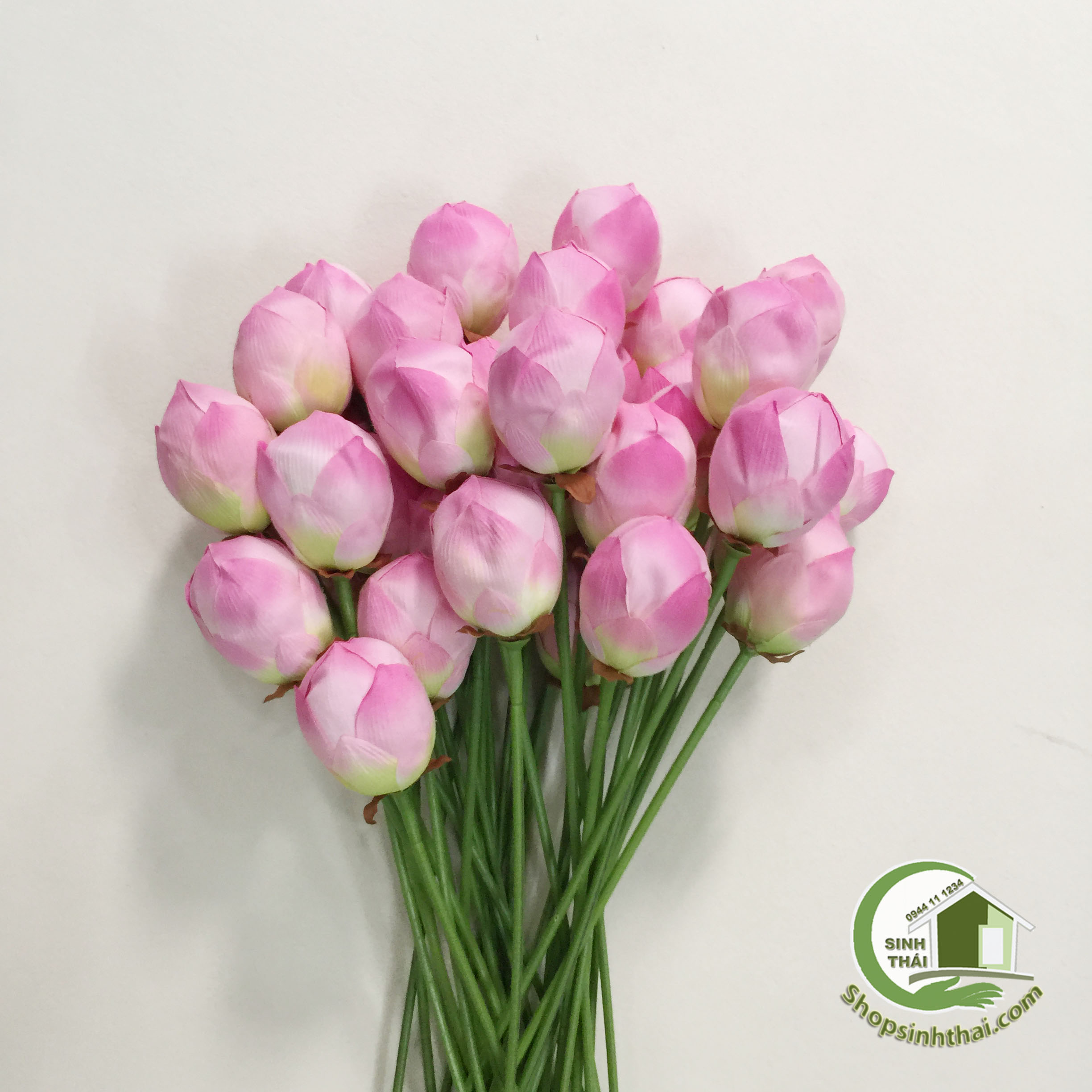 [HCM]Cành hoa sen giả - cành sen vải lụa cao cấp