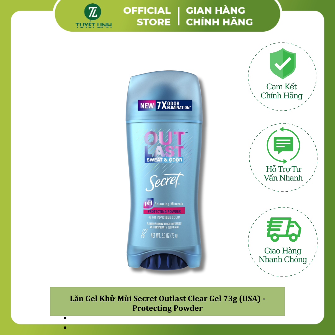 Lăn Gel Khử Mùi Secret Outlast Clear Gel Secret Outlast Clear Gel Deodorant Roller 73g