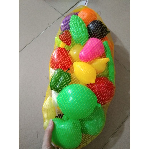 Túi hoa quả nhựa đồ chơi cho bé