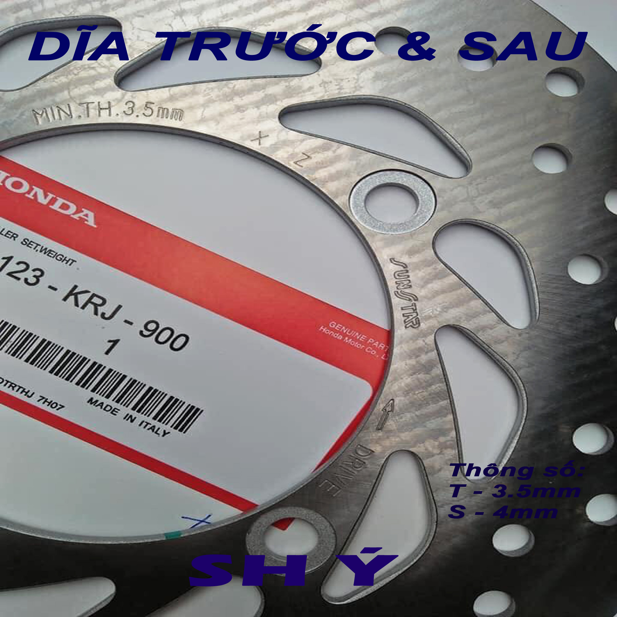 Cặp dĩa thắng trước thắng sau cho SH Ý Dylan PS