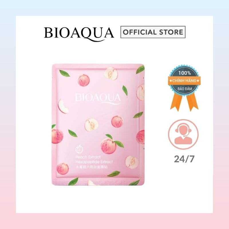 [FREE SHIP + Combo 2] Mặt nạ giấy dưỡng da Đào Bioaqua dưỡng ẩm trắng da hương trái cây nội địa trung Bioaqua store