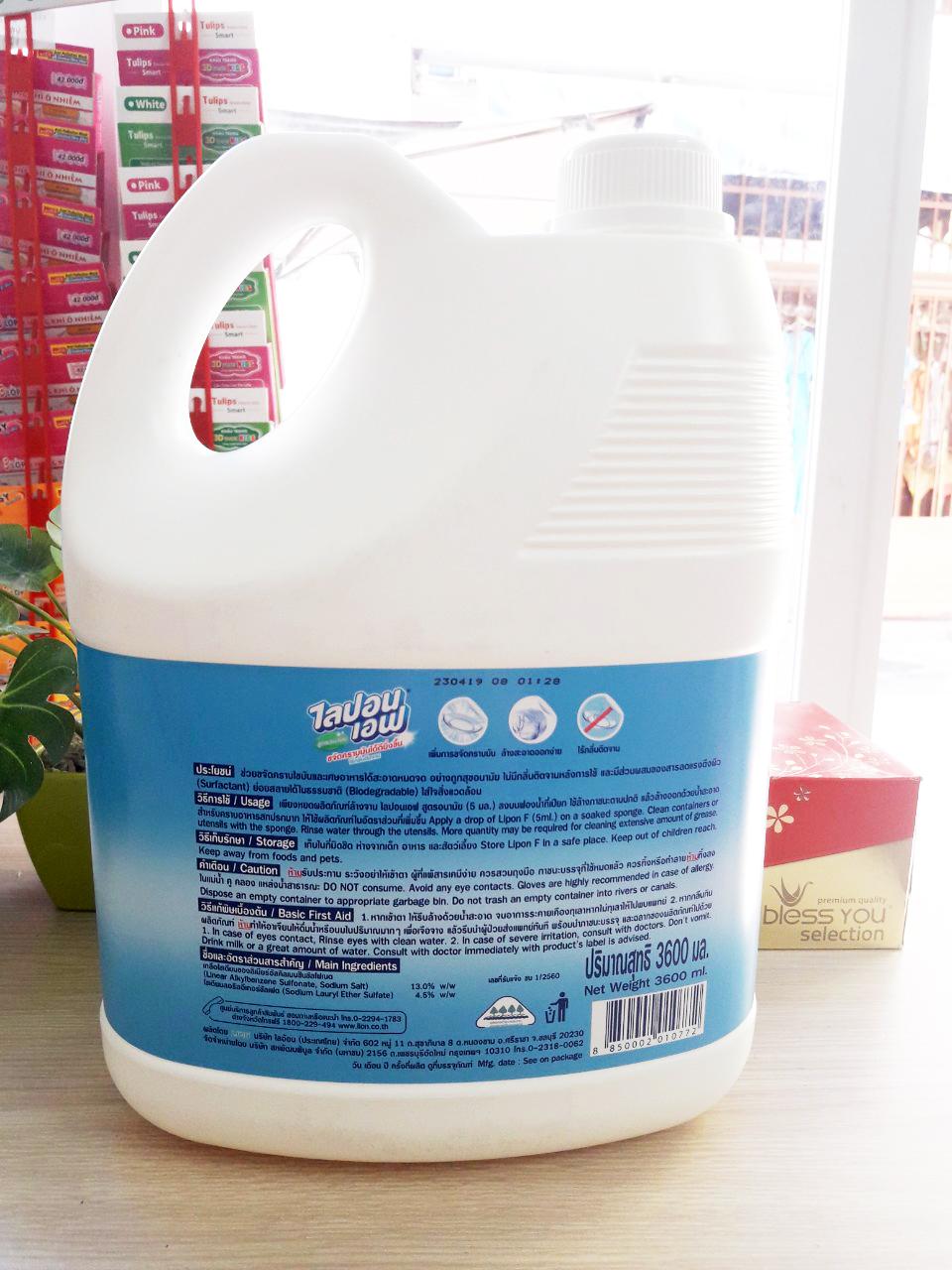 Nước rửa chén Lipon tinh khiết 3.6lít