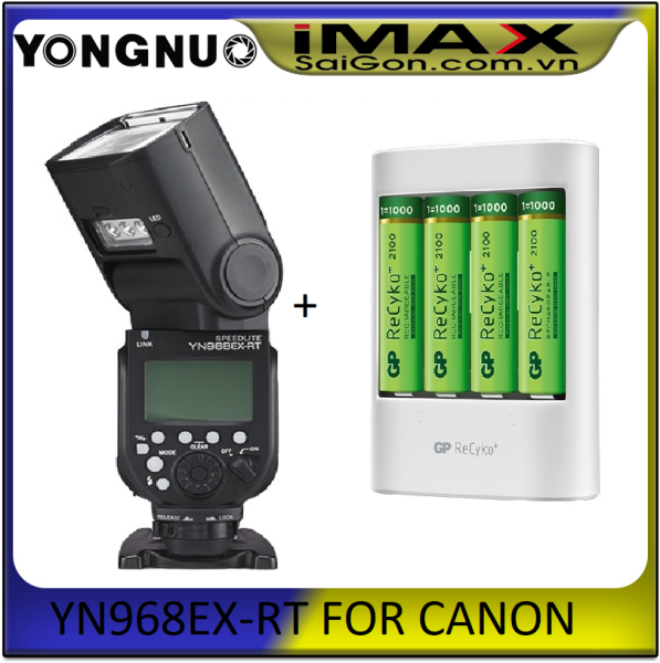 Đèn Flash Yongnuo Speedlite YN968EX-RT for Canon + Bộ 04 viên pin & 01 sạc GP (Japan)