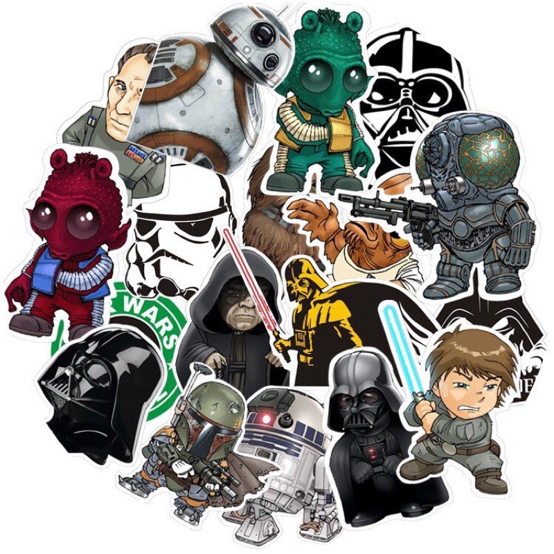 combo 30-60 sticker star wars decal hóc dán/ hình dán star wars